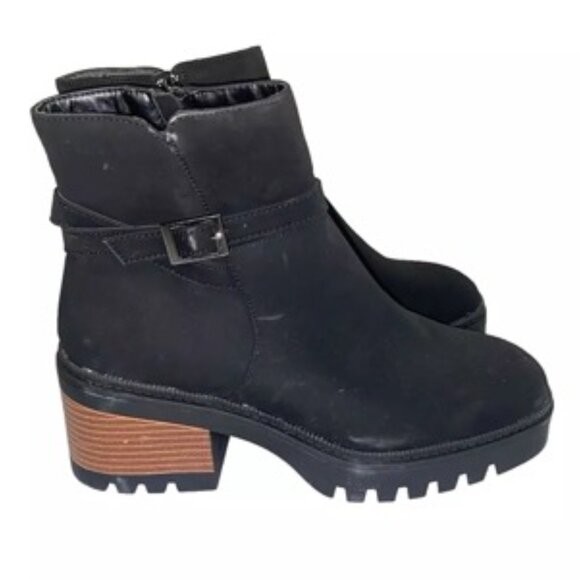 Bamboo Affirm Lug Sole Bootie Women's Boot Black Size 6.5 - Picture 1 of 7